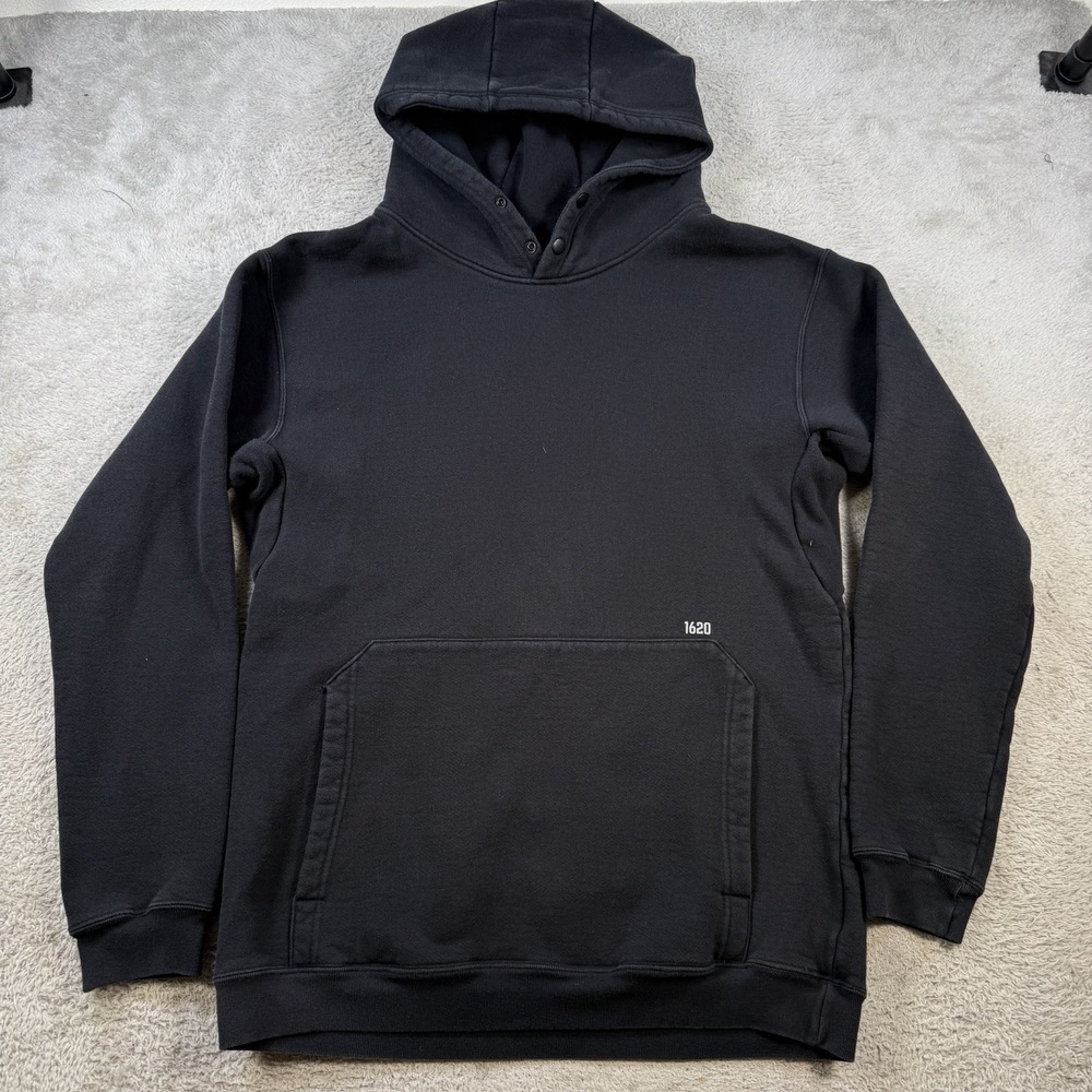 1620 Hoodie Mens Large Navy Fleece Snap Heavyweight Pullover Made in USA